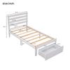 Actual Twin Size Platform Bed with Drawer, Wooden Platform Bed Frame for Kids, Easy to Assemble, No Box Spring Needed (White + Twin) view 2