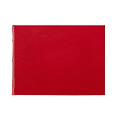 Graphic Image RED Leather Blank-Cover Guest Registry Book (r) -