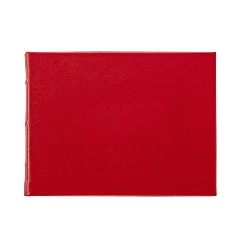 Graphic Image RED Leather Blank-Cover Guest Registry Book (r) -