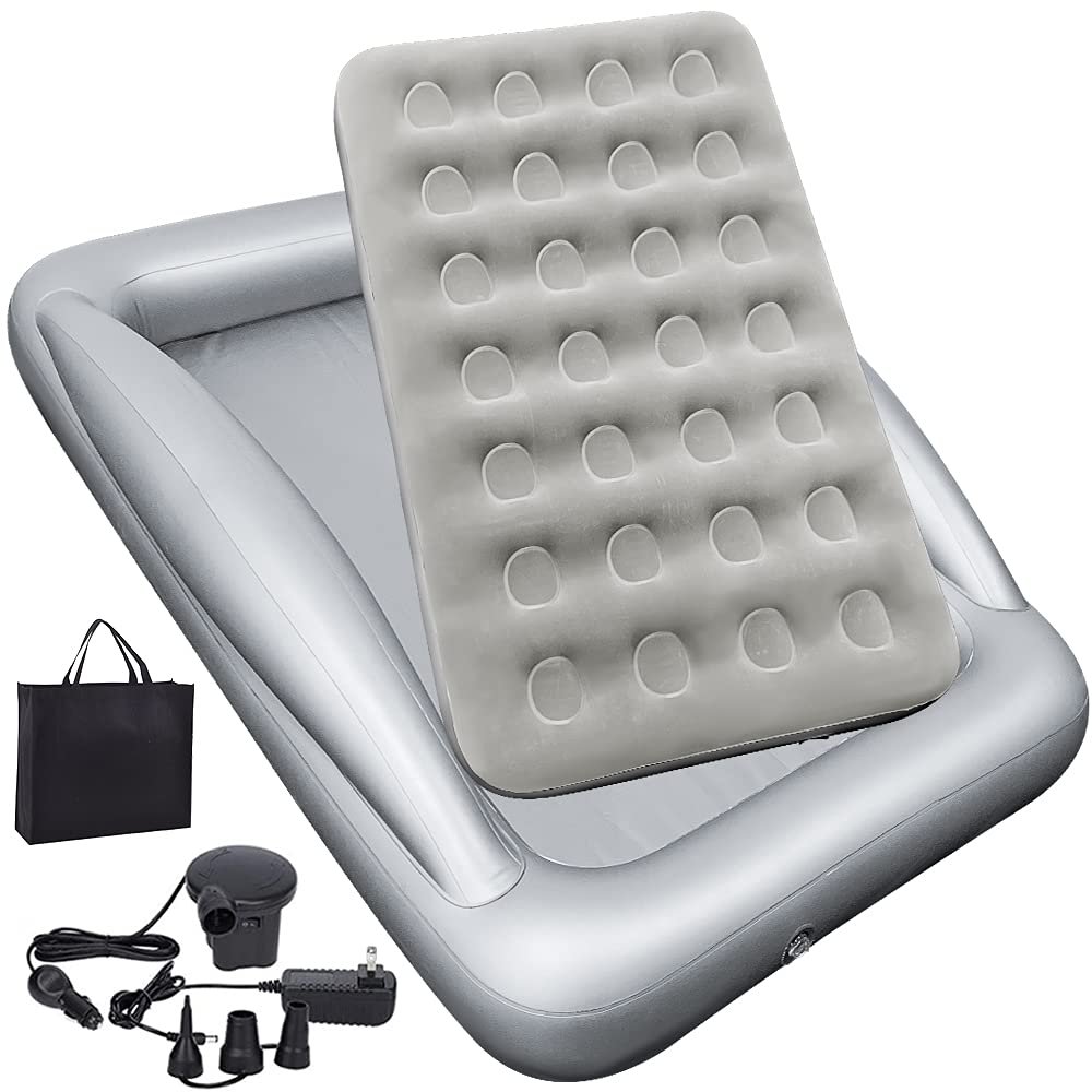 Fahuac Inflatable Kids Travel Bed Toddler Air Mattress Set