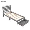 Actual Twin Size Platform Bed with Drawer, Wooden Platform Bed Frame for Kids, Easy to Assemble, No Box Spring Needed (Gray + Twin) view 2