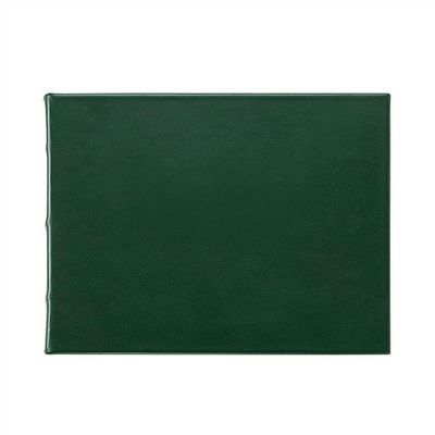 Graphic Image Green Leather Blank-Cover Guest Registry Book (r) -