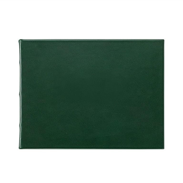 Graphic Image Green Leather Blank-Cover Guest Registry Book (r) -
