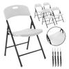 Creative Plastic Folding Chairs (4 Pack) - Portable Lightweight Folding Chairs for Indoor and Outdoor Steel Frame Used for Events, Party, Garden, Camping, Picnic, Tailgating (White) view 1