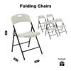 Creative Plastic Folding Chairs (4 Pack) - Portable Lightweight Folding Chairs for Indoor and Outdoor Steel Frame Used for Events, Party, Garden, Camping, Picnic, Tailgating (White) view 2