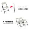 Creative Plastic Folding Chairs (4 Pack) - Portable Lightweight Folding Chairs for Indoor and Outdoor Steel Frame Used for Events, Party, Garden, Camping, Picnic, Tailgating (White) view 3
