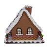 Roses and Mistletoe 10" Gingerbread Men Candy Chalet Polymer Clay House with Light view 2