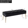 DUHOME Button-Tufted Ottoman Bench, Upholstered Bedroom Benches Velvet Footrest Stool Accent Bench for Entryway Dining Room Living Room Bedroom End of Bed, Black view 3