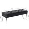 DUHOME Button-Tufted Ottoman Bench, Upholstered Bedroom Benches Footrest Stool Leather Accent Bench for Entryway Dining Room Living Room Bedroom End of Bed, Black view 3