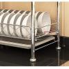 WHLMYH Modern Stainless Steel Kitchen Shelf,Dish Drainer Double Plate Rack Drainer for Kitchen, 2 Tier Dish Rack Holder Kitchen Shelf Kitchen Storage Rack Spice Rack view 4