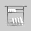 WHLMYH Modern Stainless Steel Kitchen Shelf,Household Kitchen Shelf Dish Rack Drain Rack Stainless Steel Double Layer Storage (50 * 22 * 42Cm) view 2