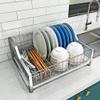WHLMYH Modern Stainless Steel Kitchen Shelf,Drain Rack Dish Rack Kitchen Shelf Cutlery Holder Spice Rack Kitchen Plate Drying Rack Drain Basket,B view 1