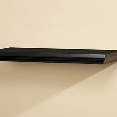 Amore Designs VIL824BK Wood Shelving Villages Black Straight Shelf44; 24 in.