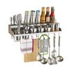 WHLMYH Modern Stainless Steel Kitchen Shelf,Kitchen Shelf Racks Home Kitchen Shelf Stainless Steel Wall Hanging Spice Rack Supplies and Accessories Hanger,60 * 10 * 20Cm view 1