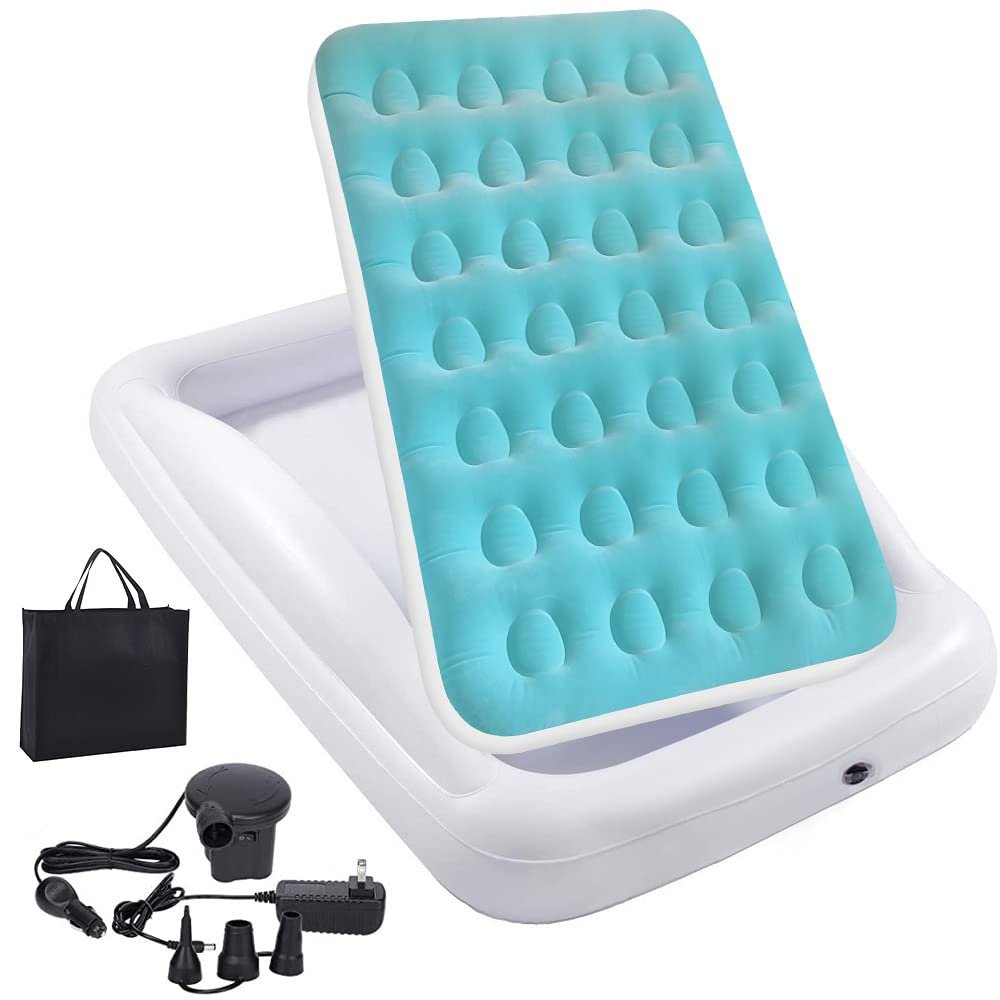 Fahuac Inflatable Kids Travel Bed Toddler Air Mattress Set