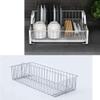 WHLMYH Modern Stainless Steel Kitchen Shelf,Household Kitchen Shelf Dish Rack Stainless Steel Drain Rack (44 * 33 * 17Cm) view 4