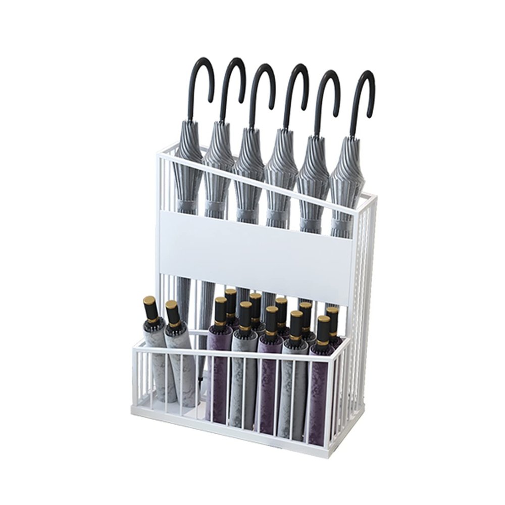 Umbrella Rack Hua Large-Capacity Umbrella Stand Metal Umbrella Bucket, Modern White Umbrella Storage Rack, Suitable for Home Business Hotels, 36x25x50cm