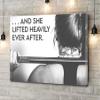 Canvas Wall Art Fitness And She Lifted Heavily Ever After Poster,Gym Lovers Poster Artwork Wall Art for Living Room Bedroom Bathroom Room Office Decor Framed 16''x24'' view 1