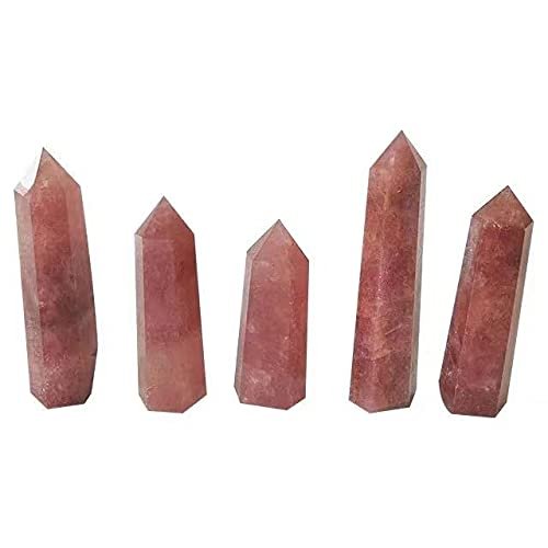 1pc 300g-400g Natural Strawberry Crystal Healing Wand Point