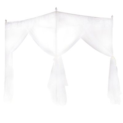 Cryfokt 4 Corners Princess Bed Curtain Canopy Canopies Elegant Net Bed Canopy Set Curtain Net Netting for Adults Girls Boys Bed Gift(L)