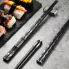 5 Pairs Food Grade PET+Glass Fiber Alloy Polymer Laser Engraving Japanese Metal Chopsticks, Squared Edge Non-Slip Chop Sticks Pack Reusable Gift with Case view 3