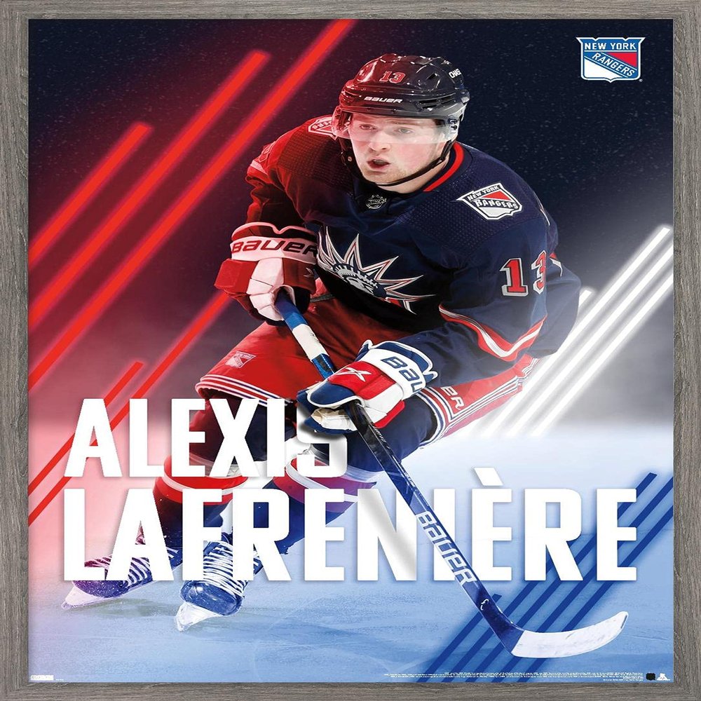 Trends International NHL New York Rangers - Alexis Lafrenire 20 Wall Poster, 34L x 22.4W, Barnwood Framed Version