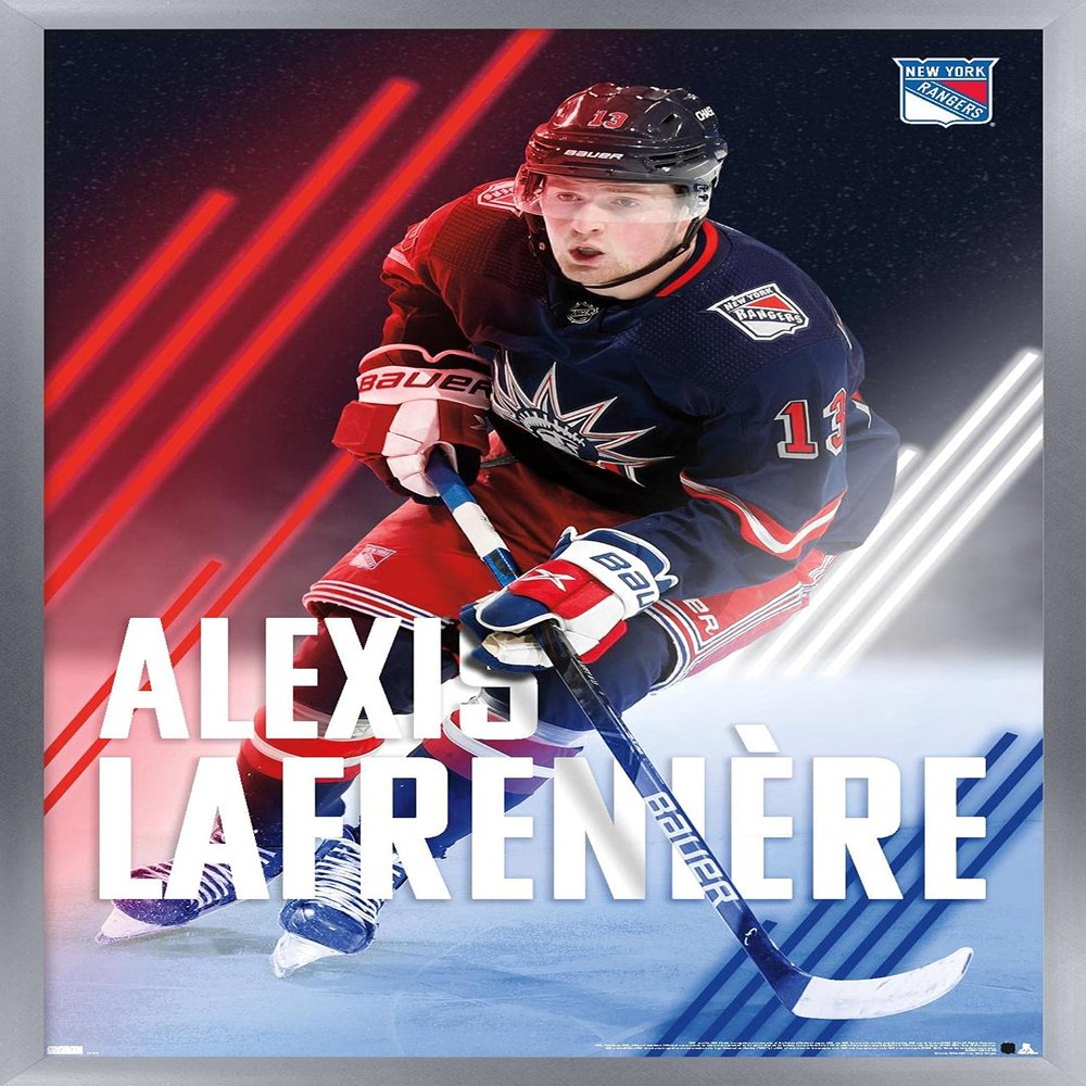 Trends International NHL New York Rangers - Alexis Lafrenire 20 Wall Poster, 34L x 22.4W, Silver Framed Version
