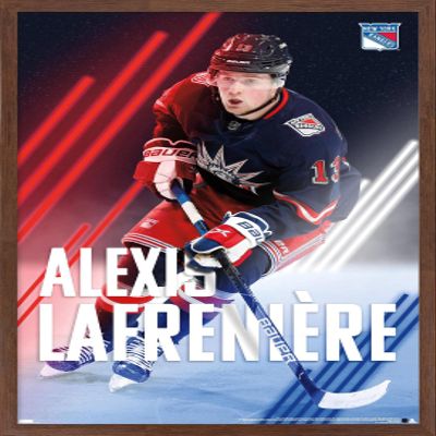 Trends International NHL New York Rangers - Alexis Lafrenire 20 Wall Poster, 34L x 22.4W, Mahogany Framed Version