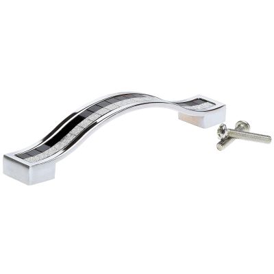 YUNSI Creative Handles 1pc 96/128/160mm Furniture Handle Diamond Crystal Alloy Cabinet Handle and Knob Cupboard Kitchen Wardrobe Drawer Pull Handle Hardware Handle(Black 96mm)