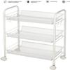 Urban Lifestyle 3 Tier Mesh All Purpose Utility Rolling Storage Cart, White view 4