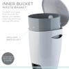 Bath Bliss 5 Liter Step Pedal Trash Bin | Soft Close Lid | Hands Free | Small Waste Basket | Garbage Can | Contemporary Design | Bathroom | Office | Dorm | White view 3