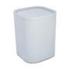 Bath Bliss 8 Liter Acrylic Wastebasket | Weighted Swing Top Lid | Small Trash Can | Waste Bin | Garbage Container | Contemporary Design | Bathroom | Bedroom | Office | Dorm | Grey view 1