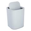Bath Bliss 8 Liter Acrylic Wastebasket | Weighted Swing Top Lid | Small Trash Can | Waste Bin | Garbage Container | Contemporary Design | Bathroom | Bedroom | Office | Dorm | Grey view 2