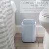 Bath Bliss 8 Liter Acrylic Wastebasket | Weighted Swing Top Lid | Small Trash Can | Waste Bin | Garbage Container | Contemporary Design | Bathroom | Bedroom | Office | Dorm | Grey view 3