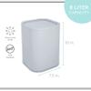 Bath Bliss 8 Liter Acrylic Wastebasket | Weighted Swing Top Lid | Small Trash Can | Waste Bin | Garbage Container | Contemporary Design | Bathroom | Bedroom | Office | Dorm | Grey view 4