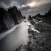 Niwo ART - Rugged Coastline Black And White, Removable Wall Mural | Self-Adhesive Large Wallpaper (96"x144") view 2