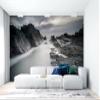 Niwo ART - Rugged Coastline Black And White, Removable Wall Mural | Self-Adhesive Large Wallpaper (96"x144") view 3