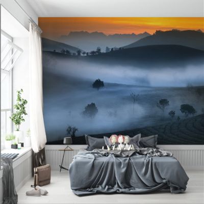 Niwo ART - Tea Field, Removable Wall Mural | Self-Adhesive Large Wallpaper (64"x96")