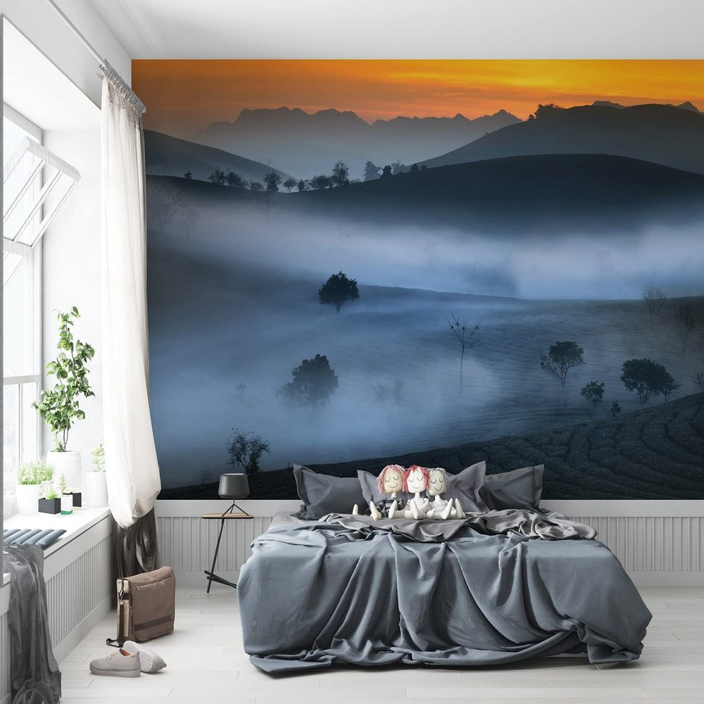 Niwo ART - Tea Field, Removable Wall Mural | Self-Adhesive Large Wallpaper (64"x96")