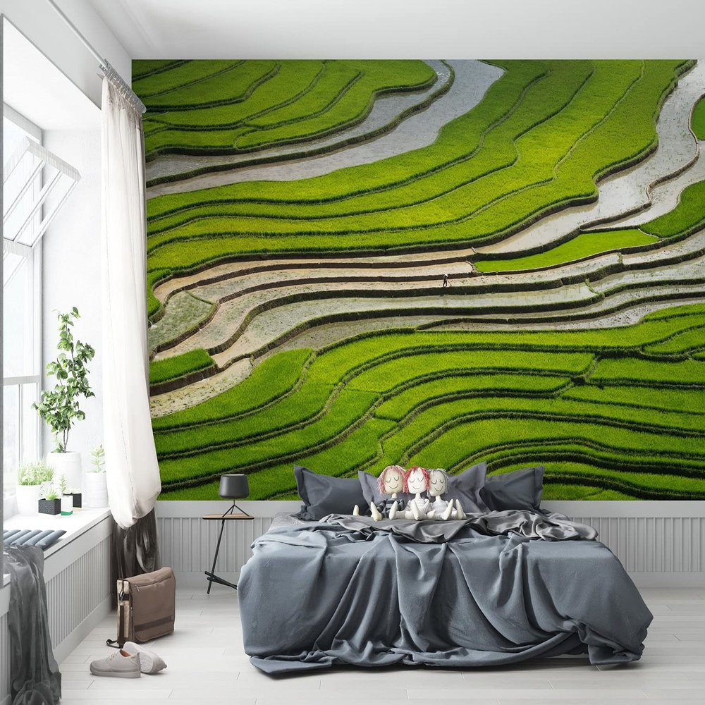 Niwo ART - Look At All That Rice, Removable Wall Mural | Self-Adhesive Large Wallpaper (96"x144")