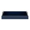 Kate and Laurel Lipton Modern Rectangular Tray, 16 x 12.25, Navy Blue and Silver, Decorative Accent Tray for Storage and Display view 2