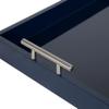 Kate and Laurel Lipton Modern Rectangular Tray, 16 x 12.25, Navy Blue and Silver, Decorative Accent Tray for Storage and Display view 3