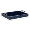 Kate and Laurel Lipton Modern Rectangular Tray, 16 x 12.25, Navy Blue and Silver, Decorative Accent Tray for Storage and Display view 4