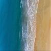 Niwo ART - Sandy Beach Ocean Waves Aerial View, Removable Wall Mural | Self-Adhesive Large Wallpaper (96"x144") view 2