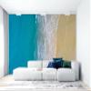 Niwo ART - Sandy Beach Ocean Waves Aerial View, Removable Wall Mural | Self-Adhesive Large Wallpaper (96"x144") view 3