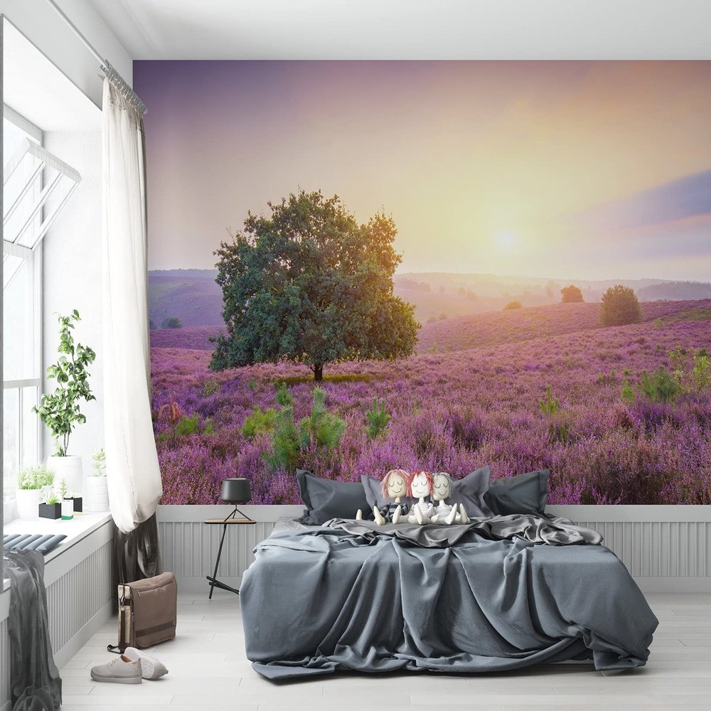 Niwo ART - Beautiful Landscape Sunrise, Removable Wall Mural | Self-Adhesive Large Wallpaper (96"x144")