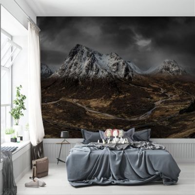 Niwo ART - Beautiful Mountain View, Removable Wall Mural | Self-Adhesive Large Wallpaper (64"x96")
