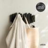 Umbra Picket Wall-Mounted Coat Rack Rail Hook with 5 Retractable Wood Pegs  Modern, Space-Saving Storage Organizer, Black view 2