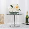 12'' Metal Crystal Cake Stand Cake Holder Cupcake Stand Dessert Tower Wedding Party Display with Acrylic Chains - Silver view 1