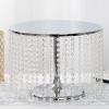12'' Metal Crystal Cake Stand Cake Holder Cupcake Stand Dessert Tower Wedding Party Display with Acrylic Chains - Silver view 2